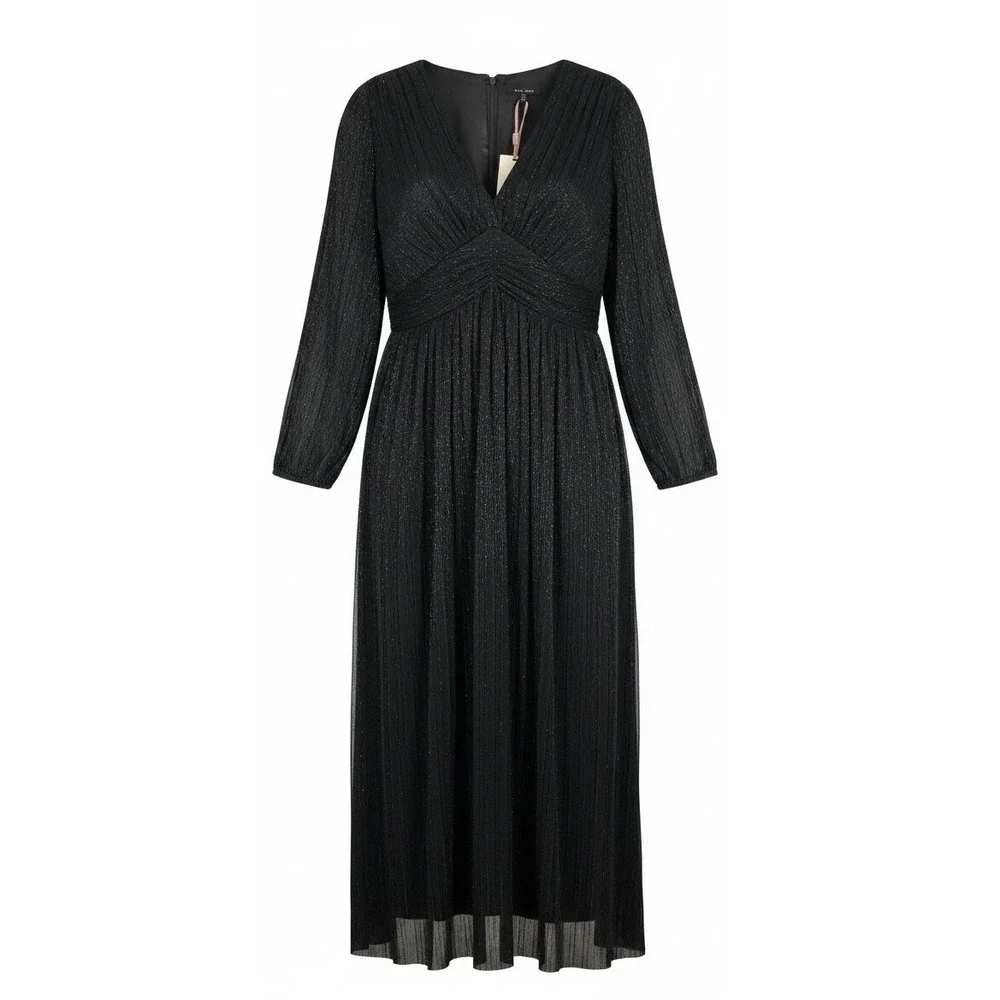 Alex Marie Womens Black V-Neck Long Sleeve Evening Dress Size 18 NEW - Picture 3 of 8